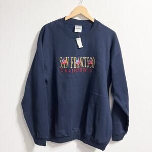 NWT San Francisco Sweatshirt Large USA Flag Souvenir Crewneck Embroidered